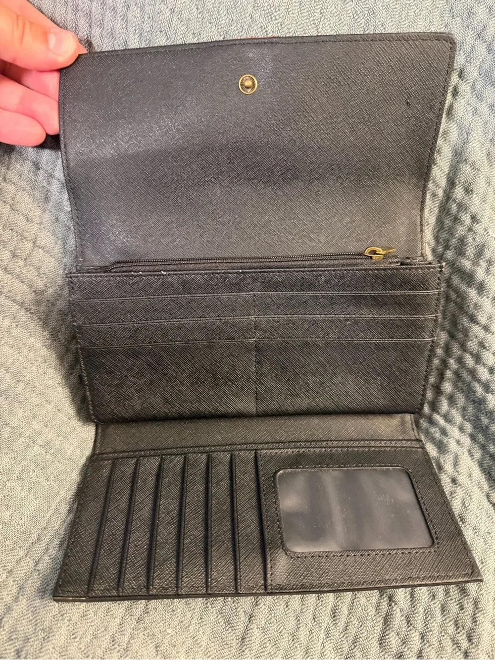 Fossil Black and White Dotted and Striped Wallet